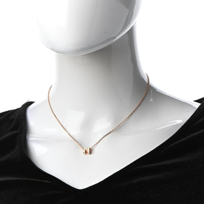 Hermes Lacquered Rose Gold Mini Pop H Pendant Necklace White 2 of 7