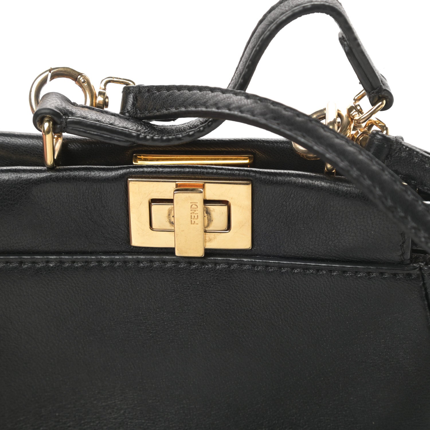 Fendi Nappa Micro Peekaboo Iconic Satchel Black 13 of 14