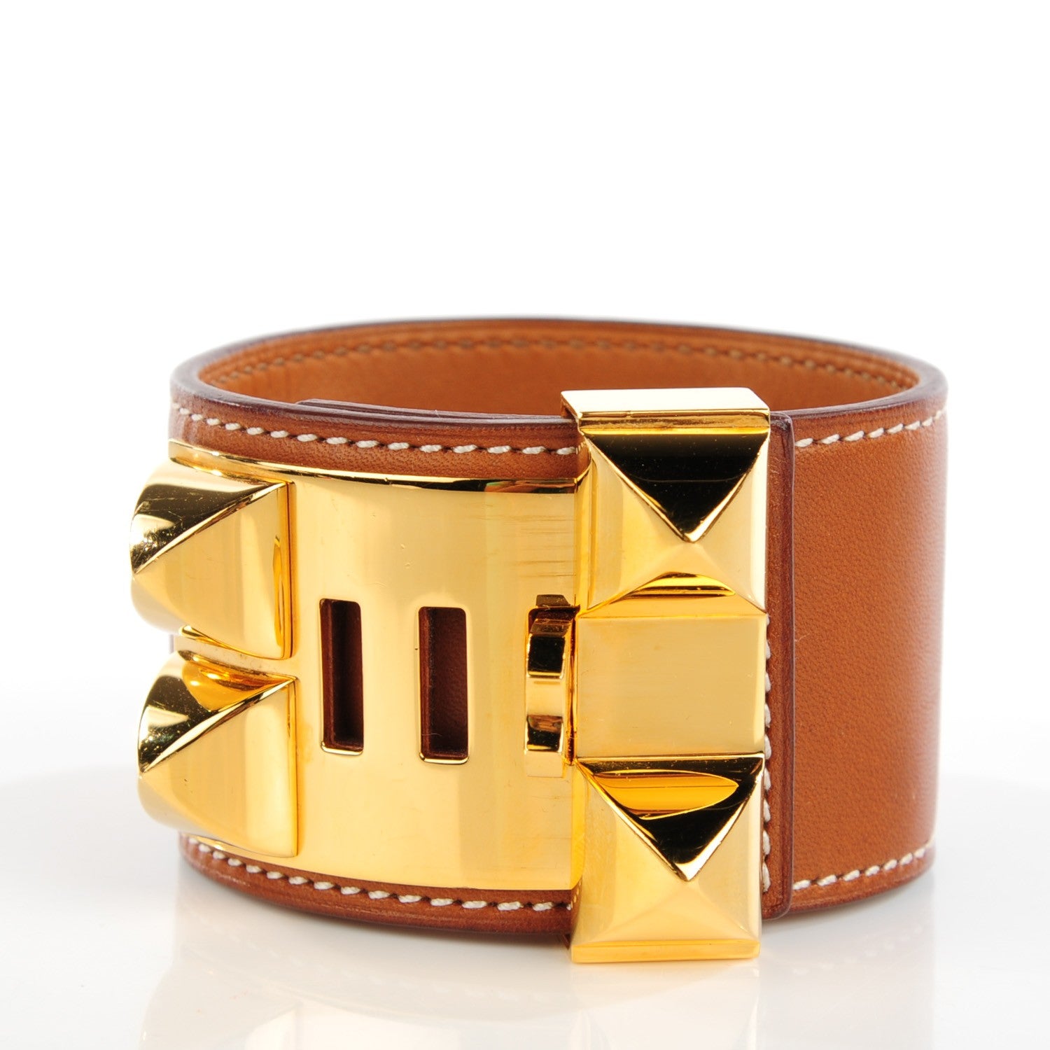 Hermes Barenia Collier De Chien CDC Bracelet S Fauve 3 of 9