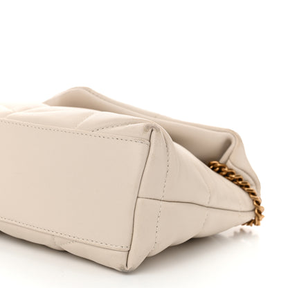 Saint Laurent Lambskin Quilted Toy Loulou Puffer Monogram Chain Satchel Crema Soft 10 of 14