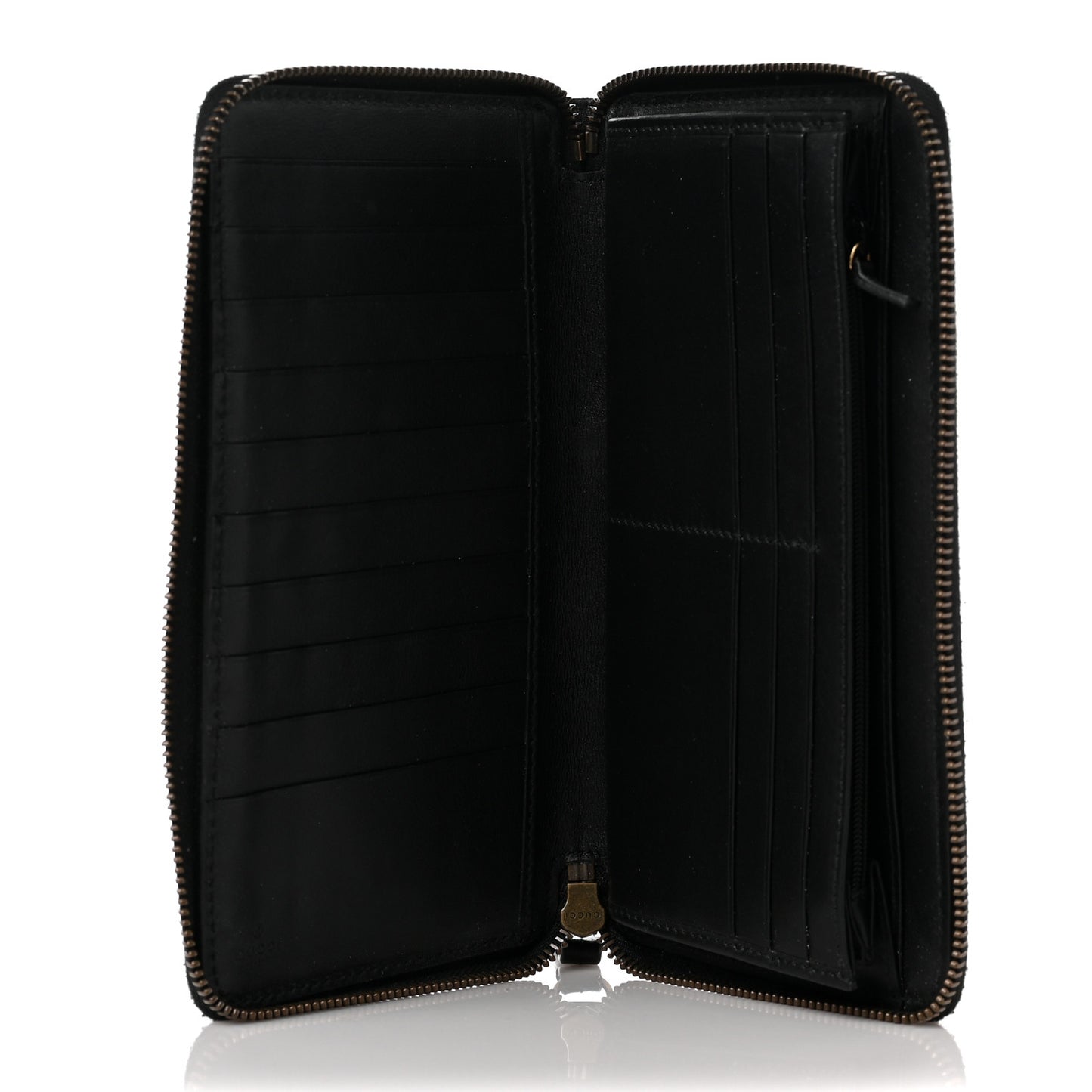 Calfskin Matelasse GG Marmont Zip Around Organizer Wallet Black