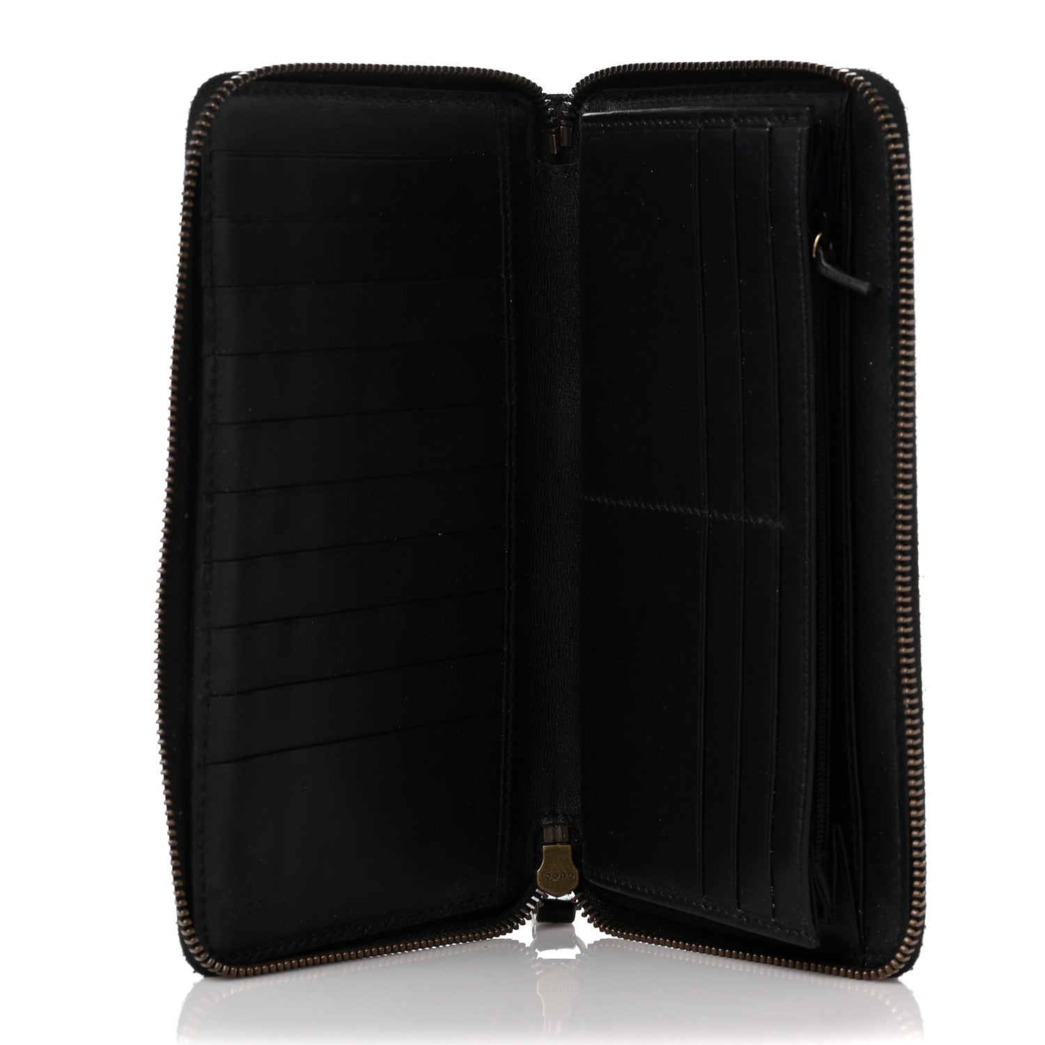 Gucci Calfskin Matelasse GG Marmont Zip Around Organizer Wallet Black 5 of 8