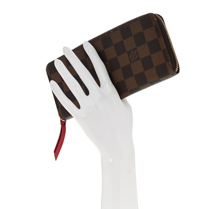 Louis Vuitton Damier Ebene Clemence Wallet Cherry 2 of 7