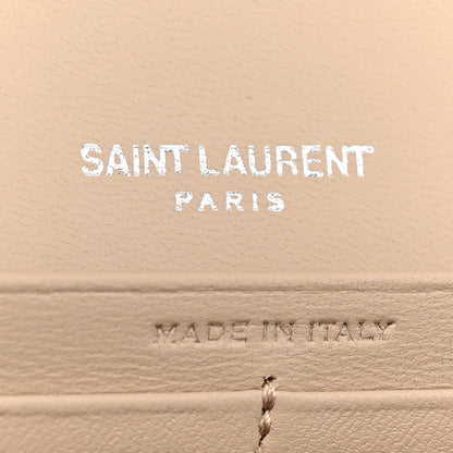 Saint Laurent Lambskin Y Quilted Monogram Large Loulou Flap Wallet Nude Powder 9 of 16