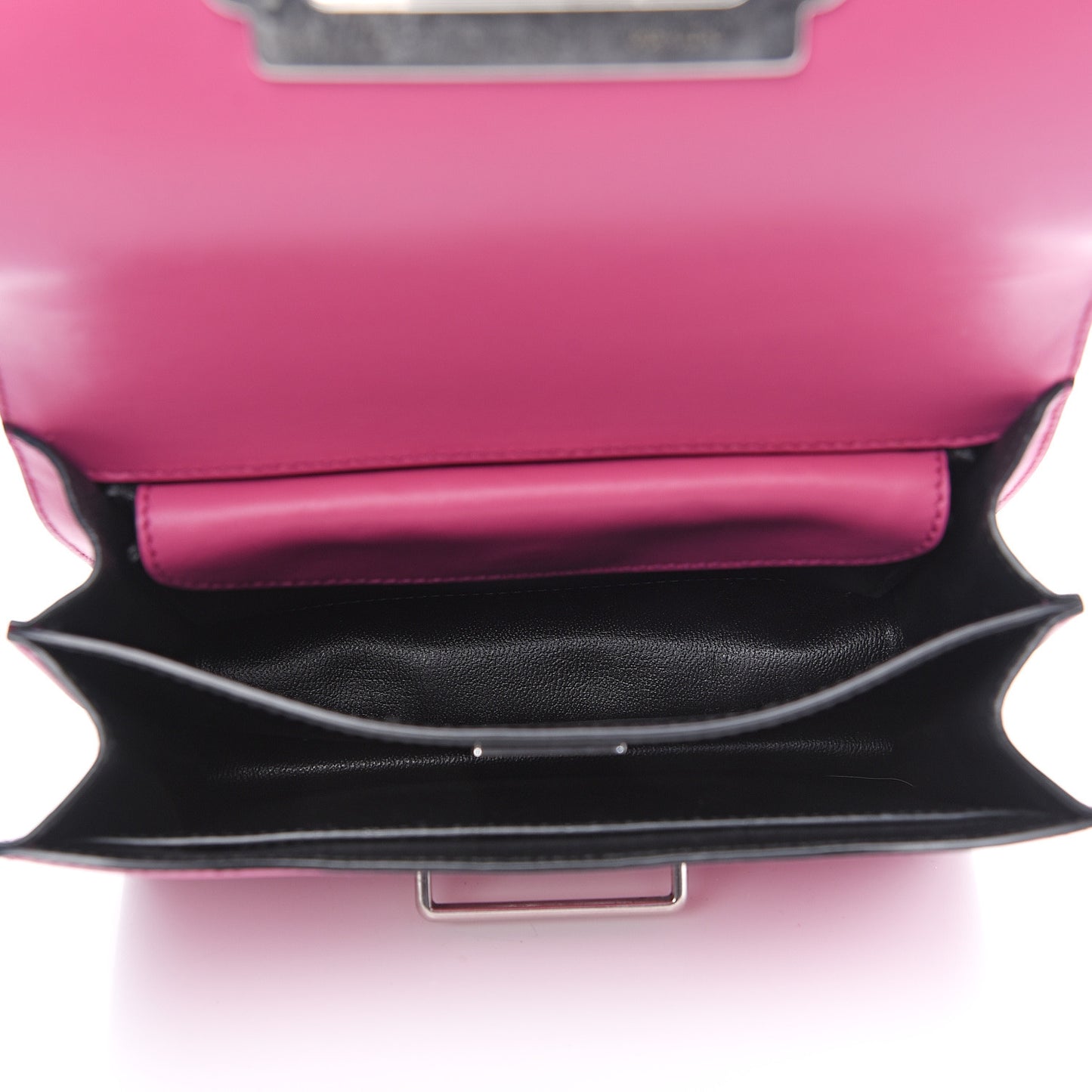 City Calf Saffiano Studded Cahier Bag Fuxia Black