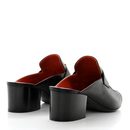 Hermes Goatskin Paradis Mules 37.5 Black 4 of 8