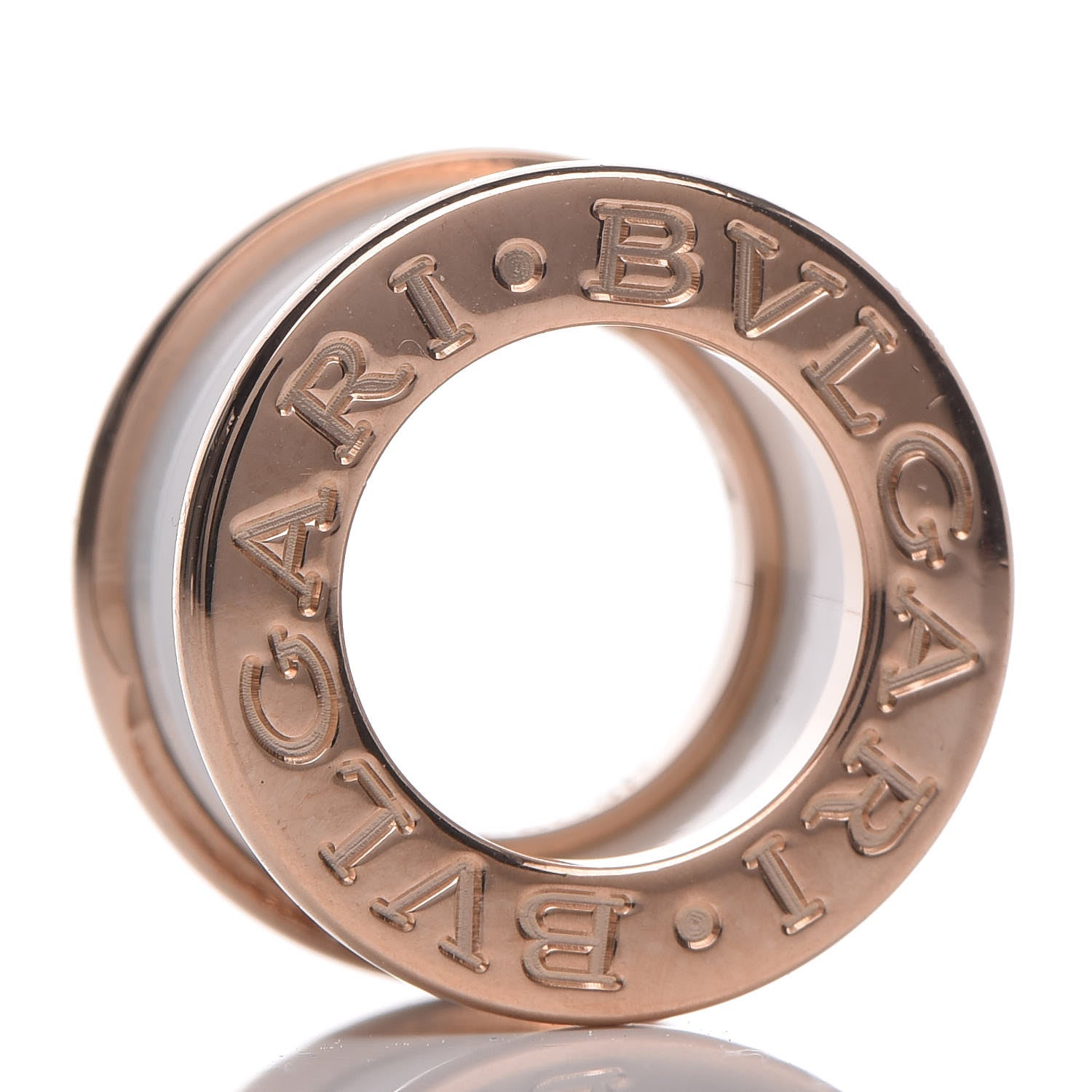 Bulgari 18K Rose Gold White Ceramic B.Zero1 Pendant 3 of 3