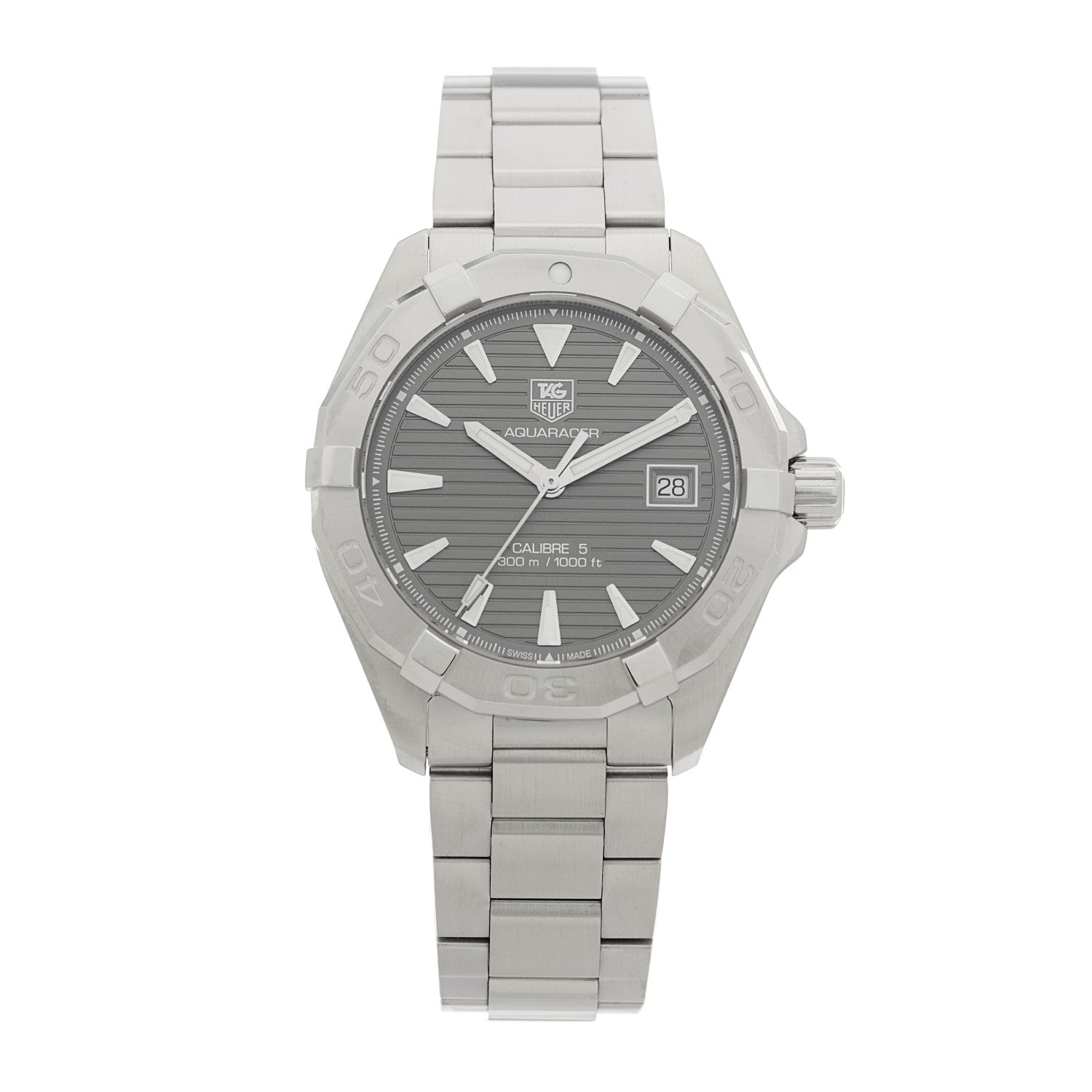 Tag Heuer Stainless Steel 41mm Aquaracer 300M Automatic Watch Grey WAY2113-0 1 of 4