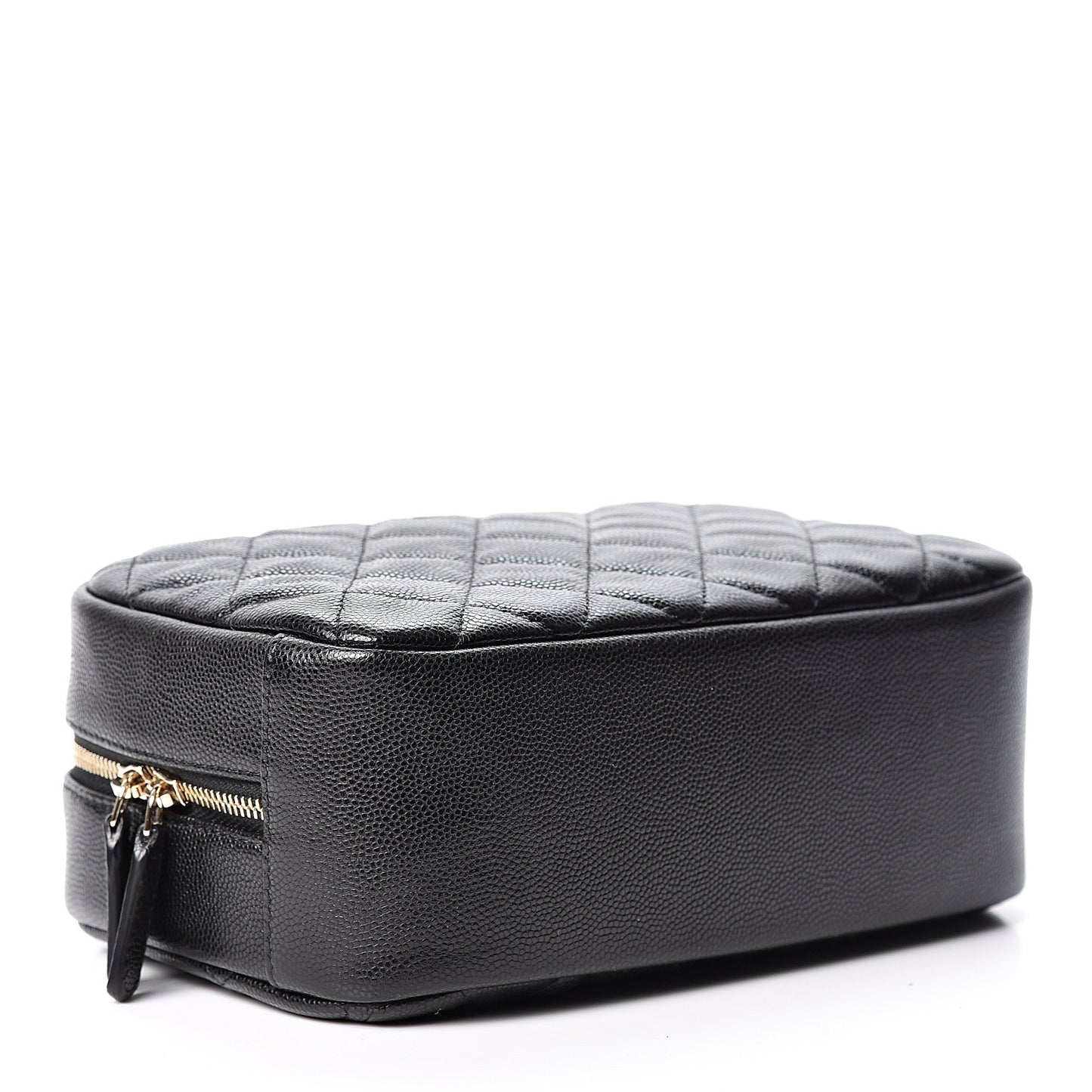 Caviar Quilted Curvy Pouch Cosmetic Case Black