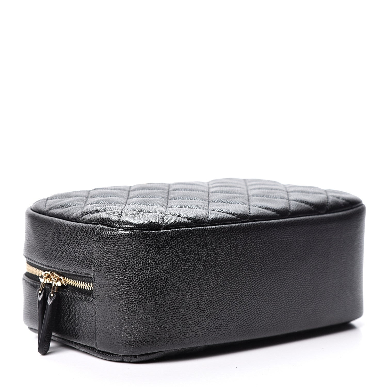 Chanel Caviar Quilted Curvy Pouch Cosmetic Case Black 3 of 7