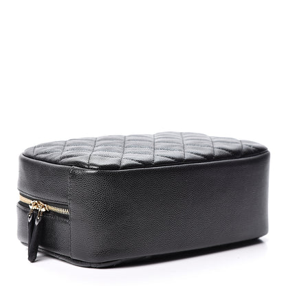 Chanel Caviar Quilted Curvy Pouch Cosmetic Case Black 3 of 7