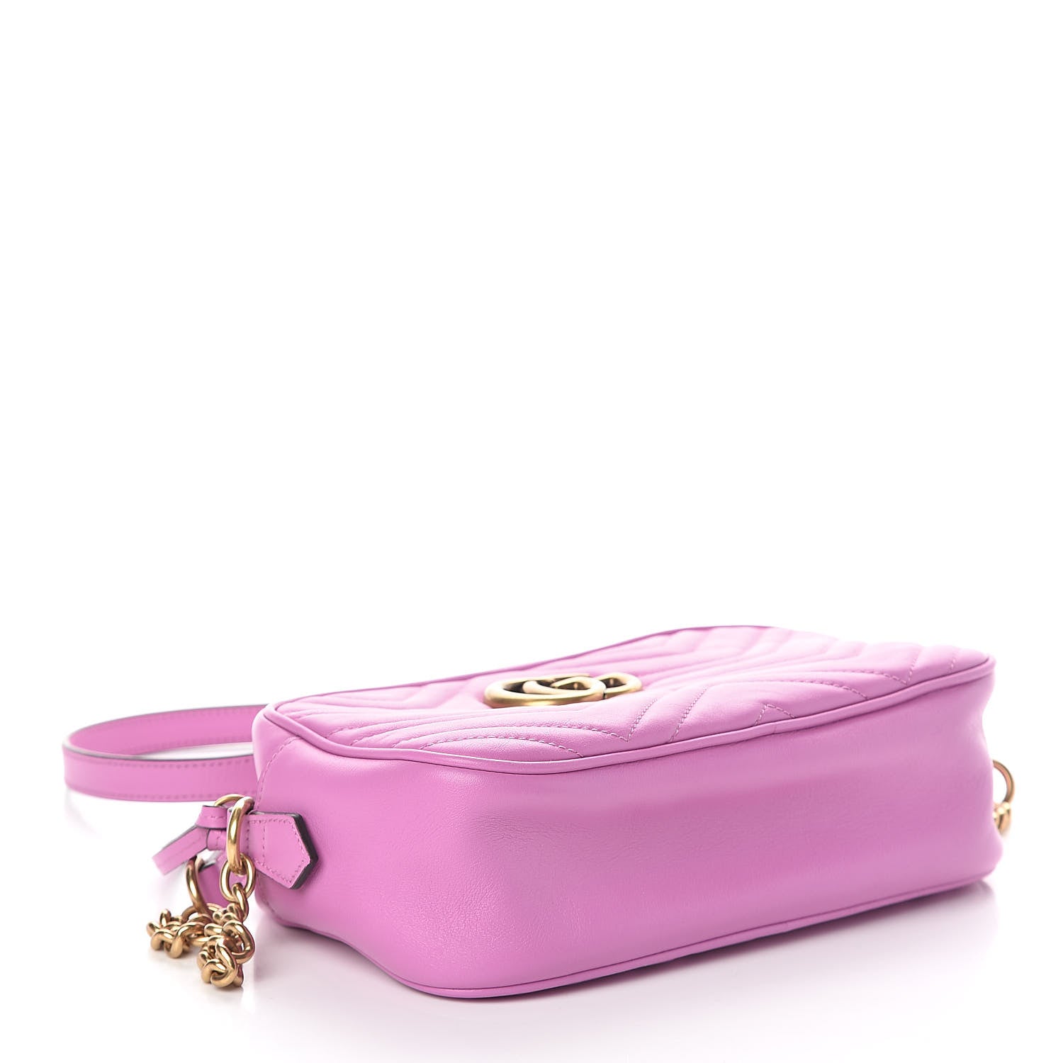 Gucci Calfskin Matelasse Small GG Marmont Chain Shoulder Bag Candy Mousse 4 of 9