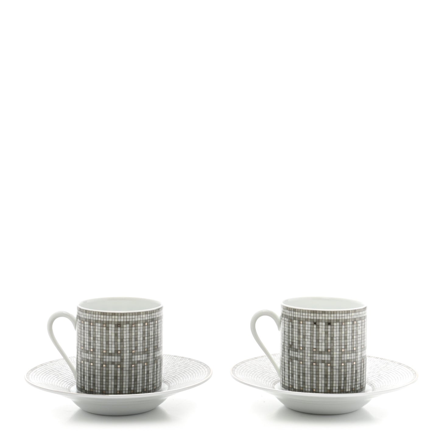Porcelain Mosaique au 24 Coffee Cup and Saucer Set of 2