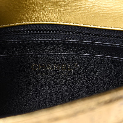 Chanel Metallic Calfskin Crocodile Embossed Cocodile Rectangular Mini Flap Gold 5 of 12