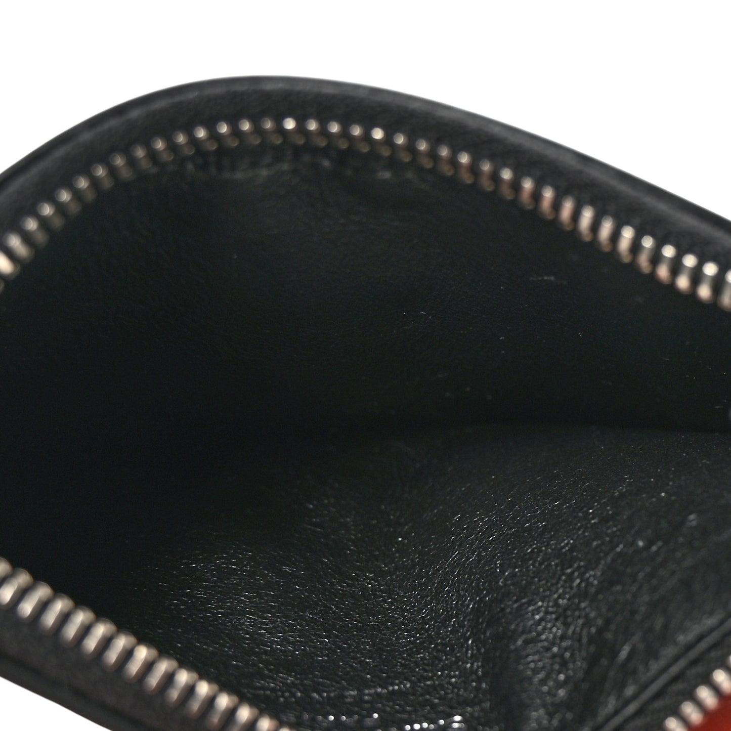 Shiny Calfskin Monogram Fragments Zippered Card Case Black