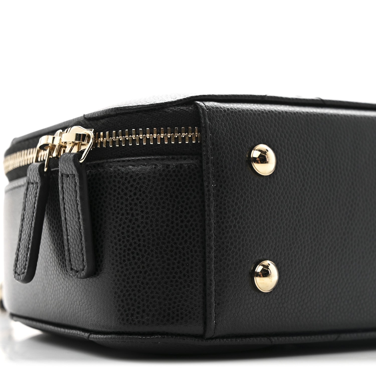 Chanel Grained Calfskin Quilted Top Handle Chain Clutch Black 9 of 10