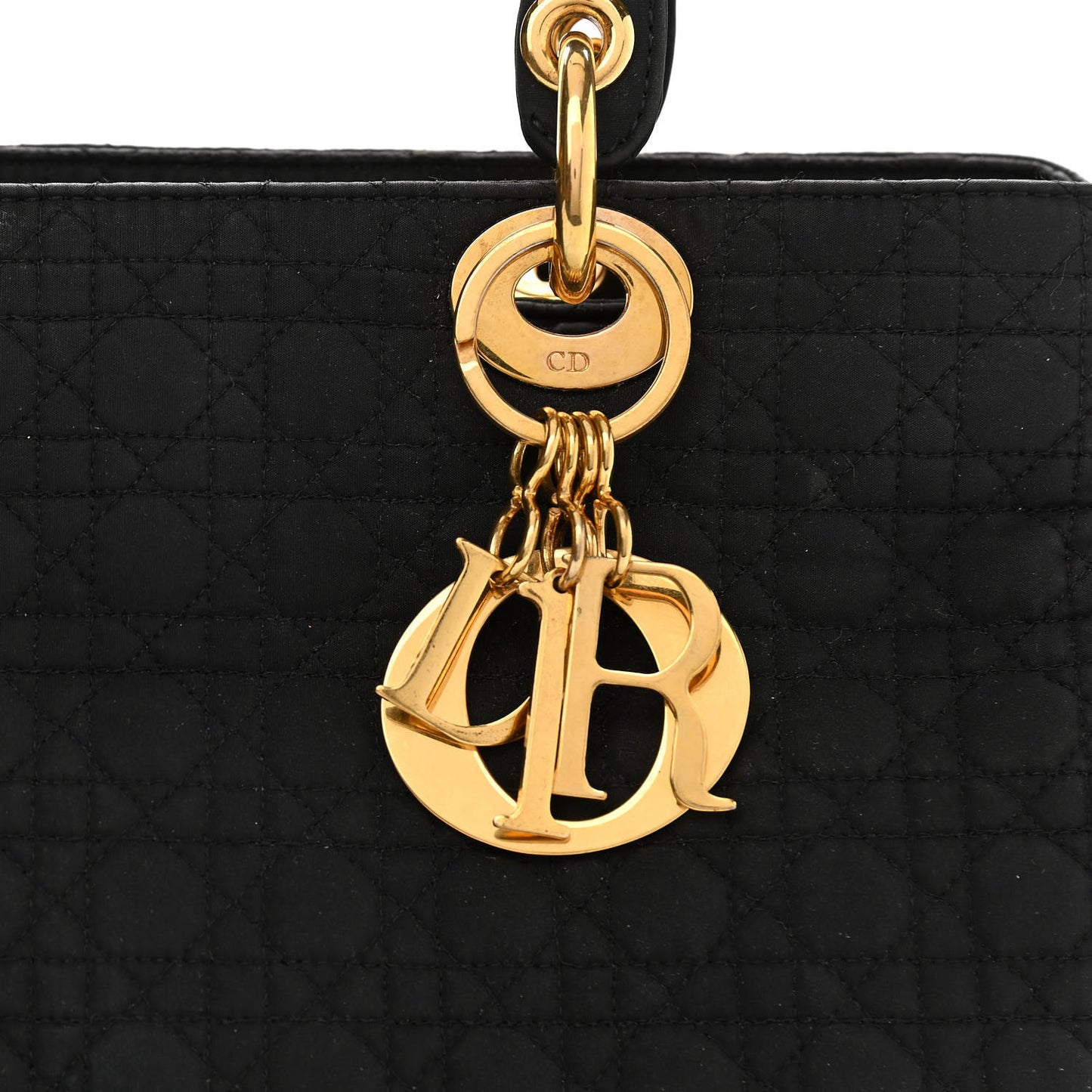 Nylon Cannage Large Lady Dior Black
