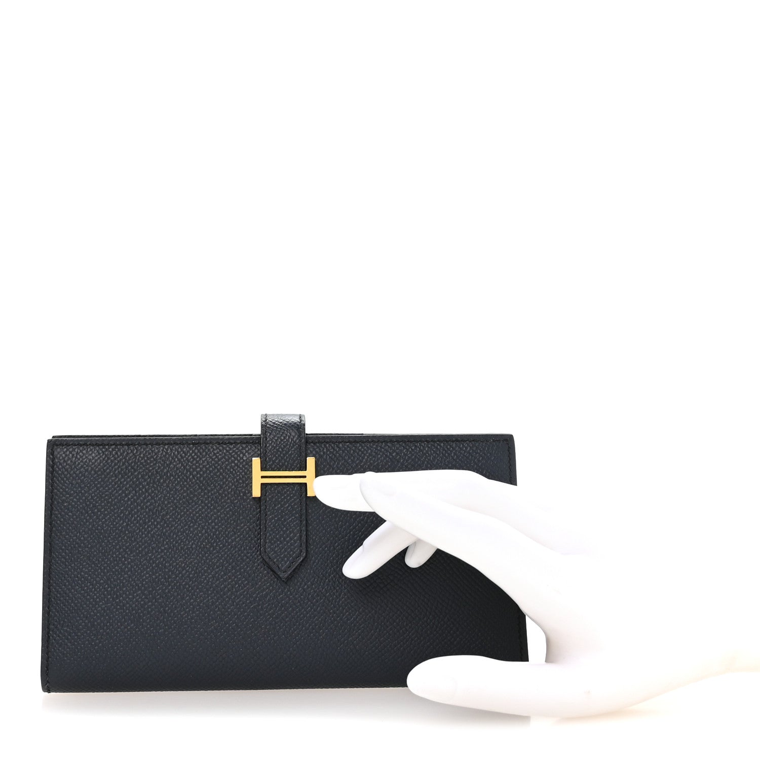 Hermes Epsom Bearn Gusset Wallet Deep Blue 2 of 8