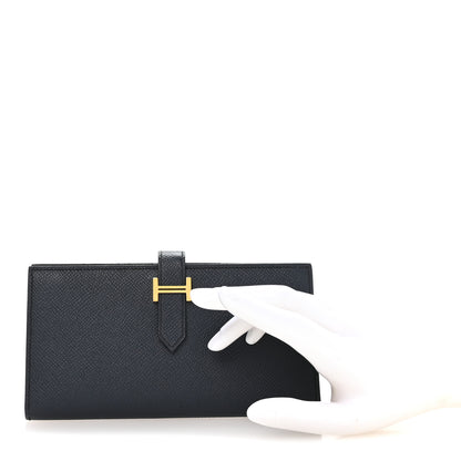 Hermes Epsom Bearn Gusset Wallet Deep Blue 2 of 8