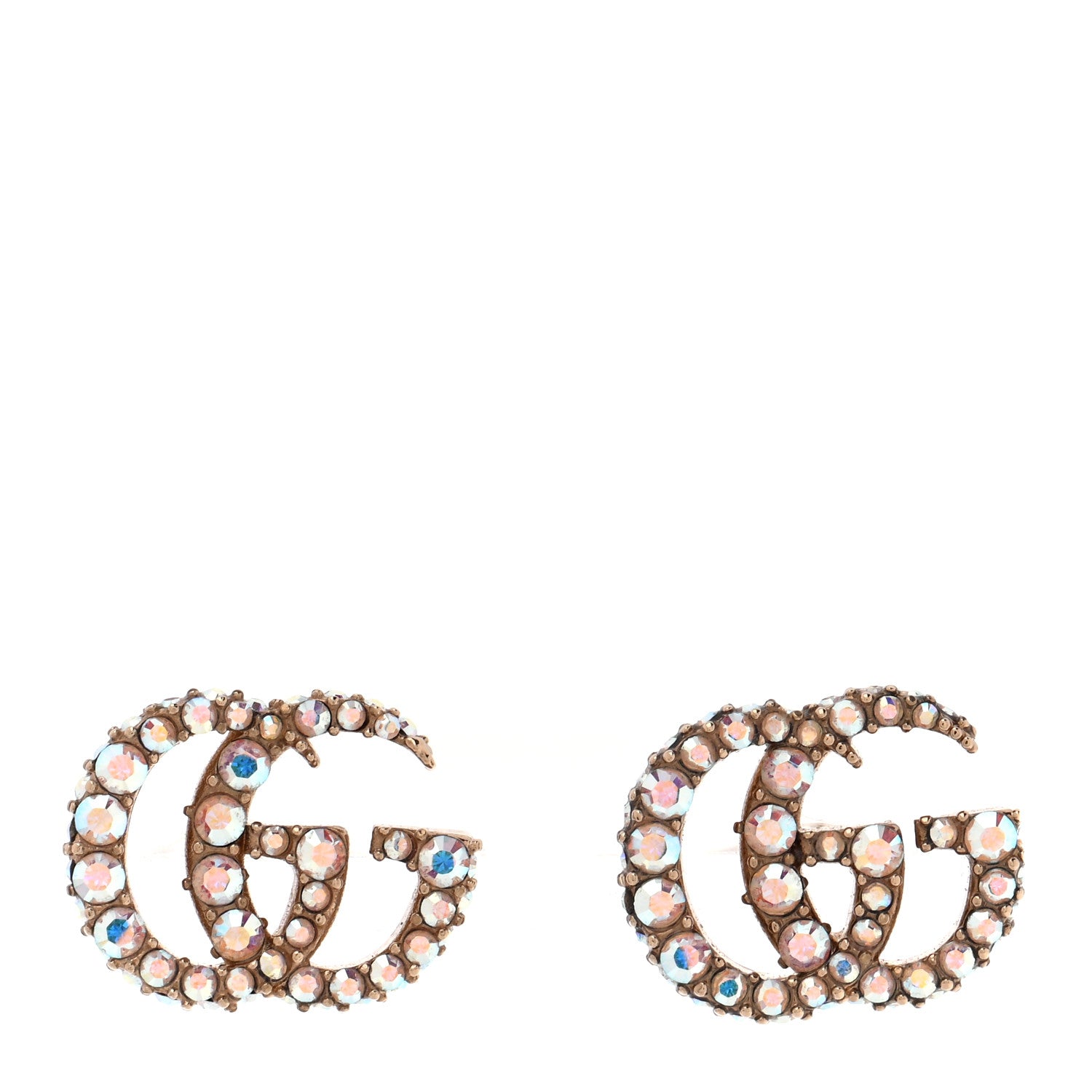 Gucci Crystal GG Marmont Stud Earrings Aurora Borealis 1 of 5
