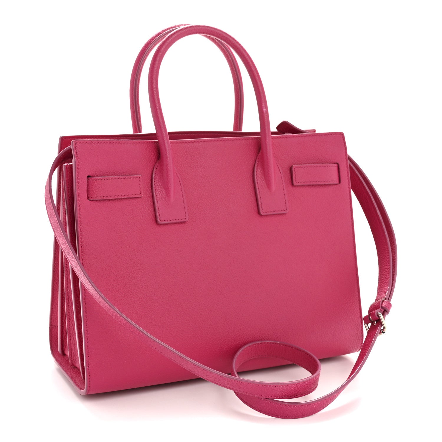 Saint Laurent Grained Calfskin Baby Sac De Jour Lipstick Fuchsia 3 of 14