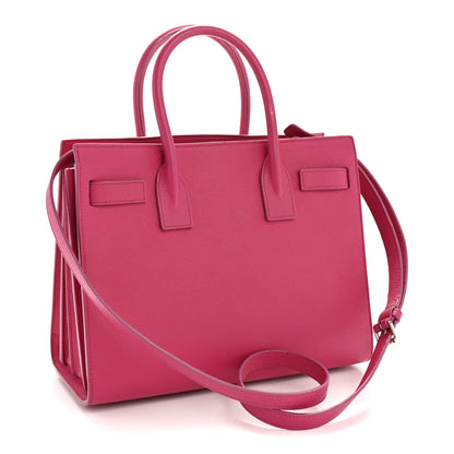 Saint Laurent Grained Calfskin Baby Sac De Jour Lipstick Fuchsia 3 of 14