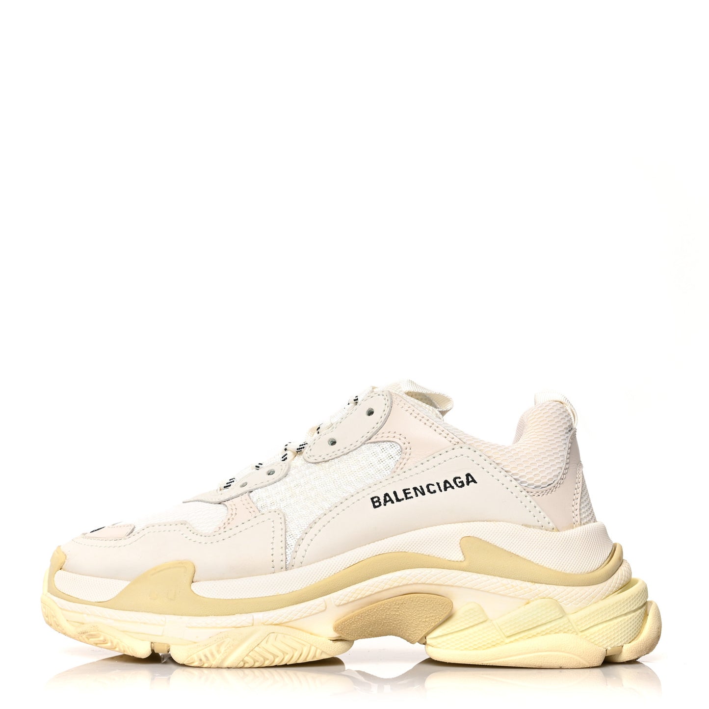 Fabric Mesh Womens Triple S Sneakers 39 White