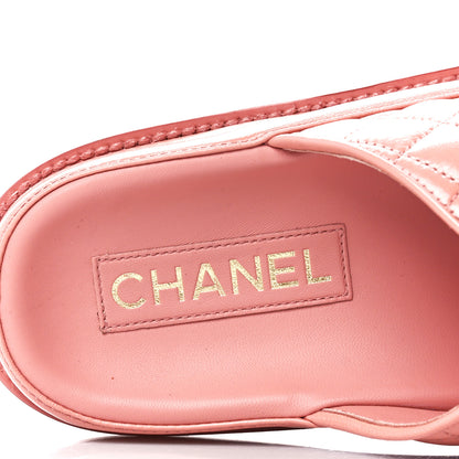 Chanel Lambskin Quilted Velcro Dad Chain CC Slide Sandals 39.5 Pink 7 of 9