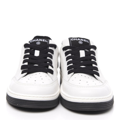 Chanel Calfskin Womens Logo Sneakers 40 Black White 2 of 8
