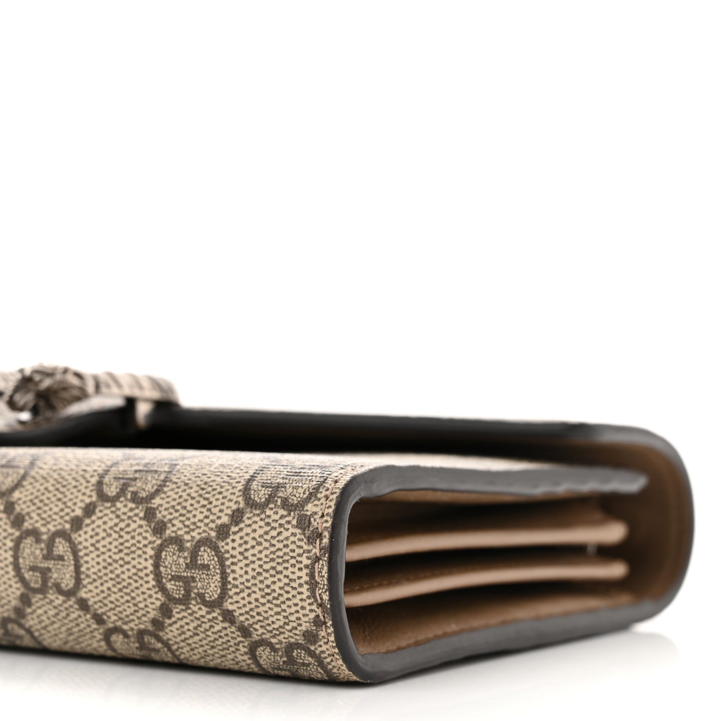 GG Supreme Monogram Mini Dionysus Chain Wallet Beige Taupe
