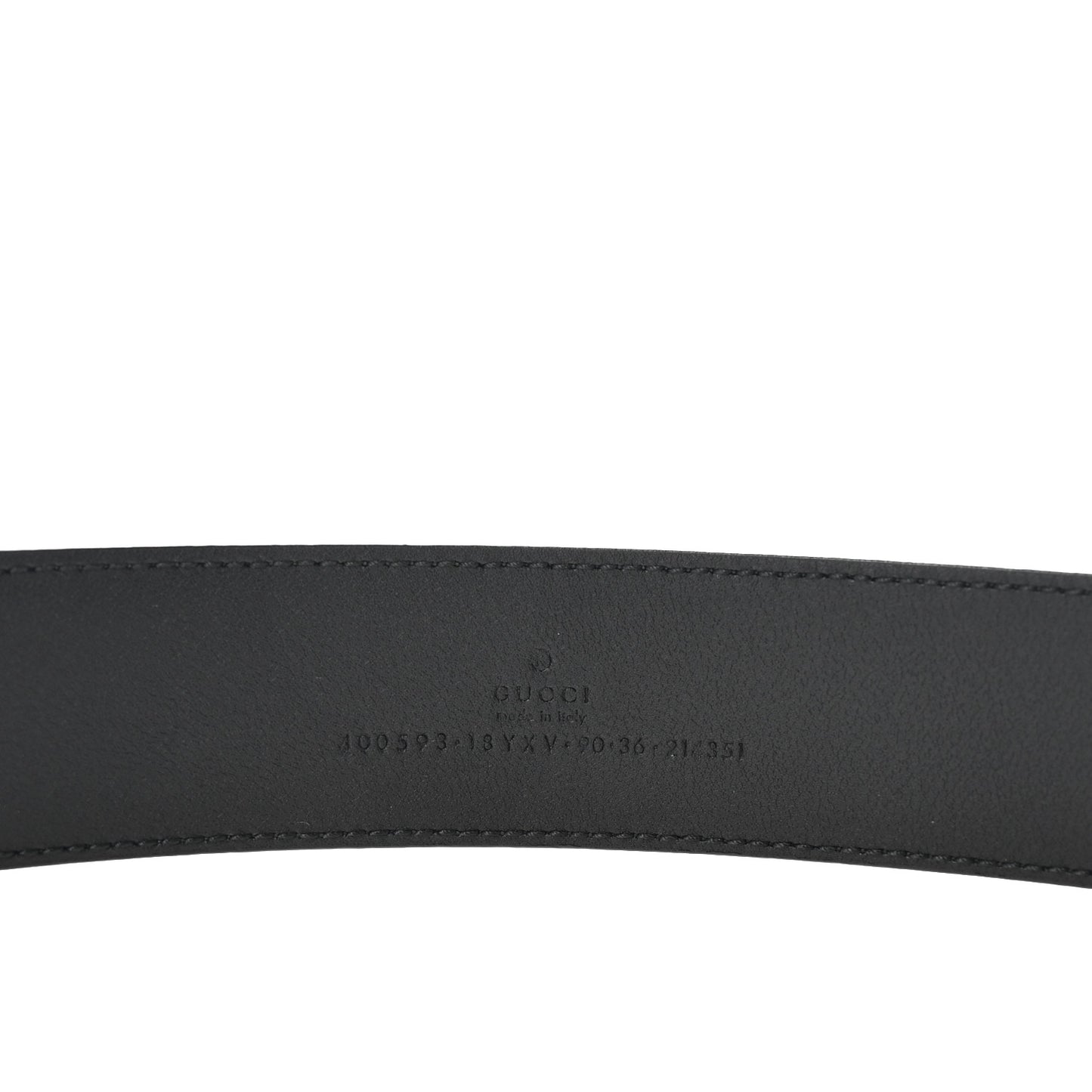 Azalea Calfskin Enamel Monochrome Double G 40mm Belt 90 36 Black