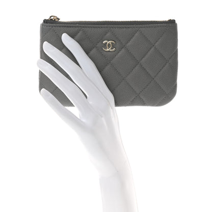 Chanel Caviar Quilted Small Cosmetic Case Grey 2 of 8