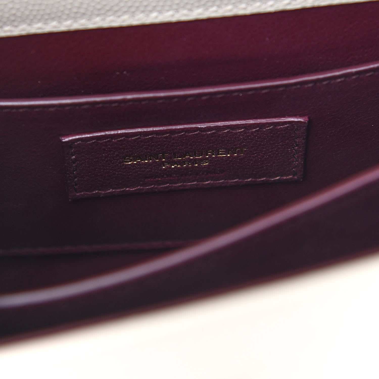 Saint Laurent Grain de Poudre Mini Classic Monogram Cassandra Top Handle Crema Soft Rouge Legion 6 of 8