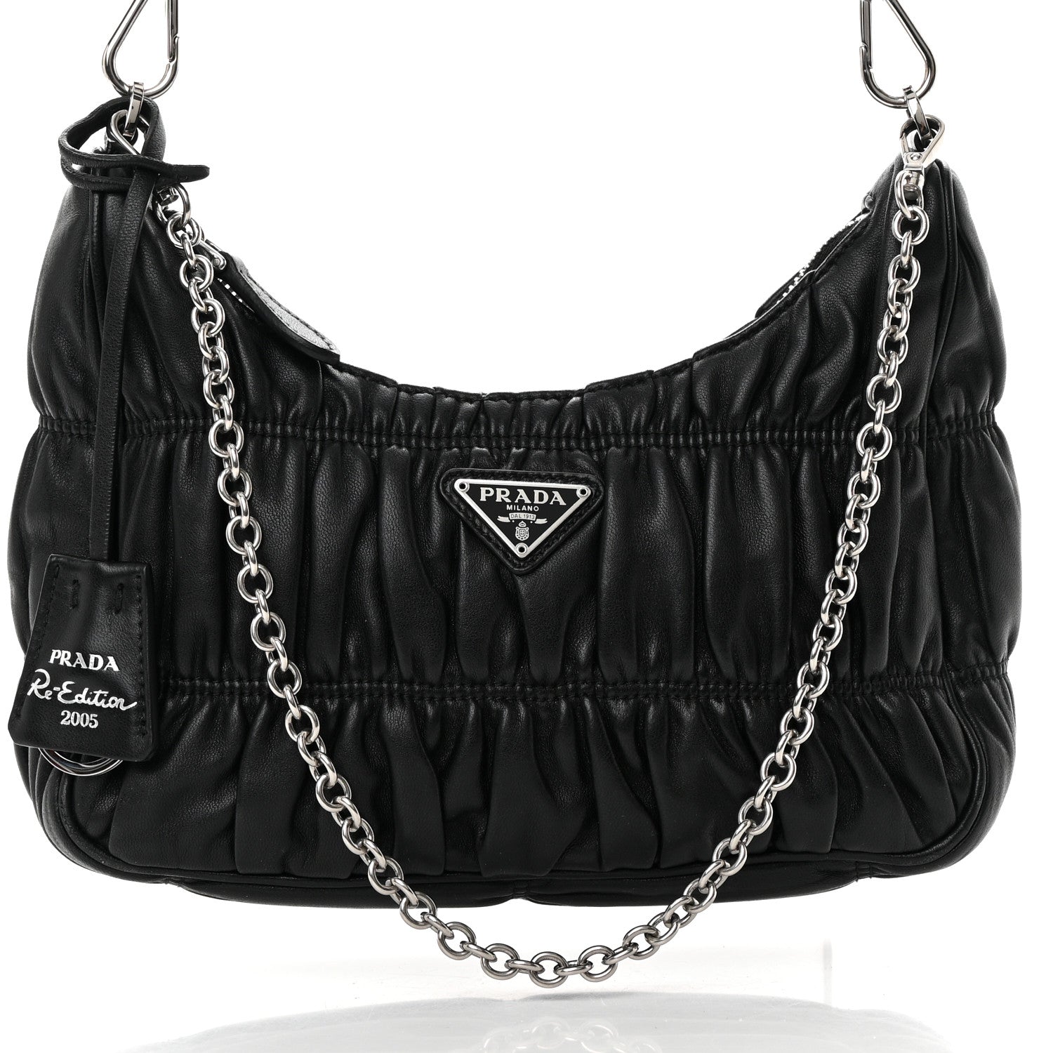 Prada Nappa Gaufre Re-Edition 2005 Shoulder Bag Black 9 of 12