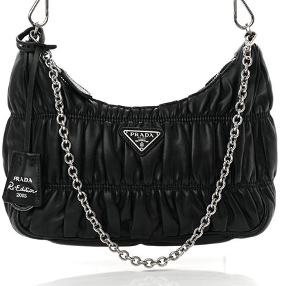 Prada Nappa Gaufre Re-Edition 2005 Shoulder Bag Black 9 of 12