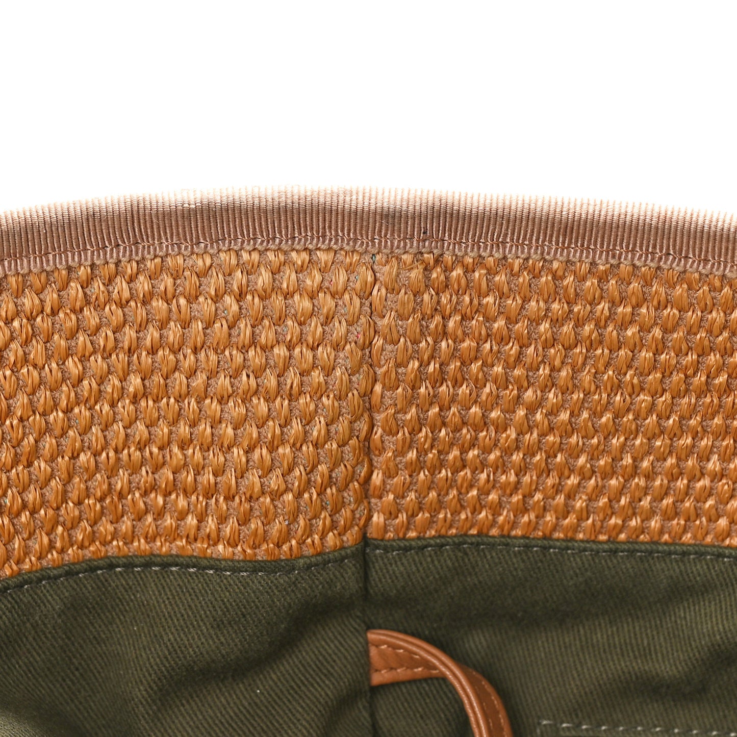 Straw Raffia Calfskin Striped Medium Deauville Tote Khaki Beige Navy Blue