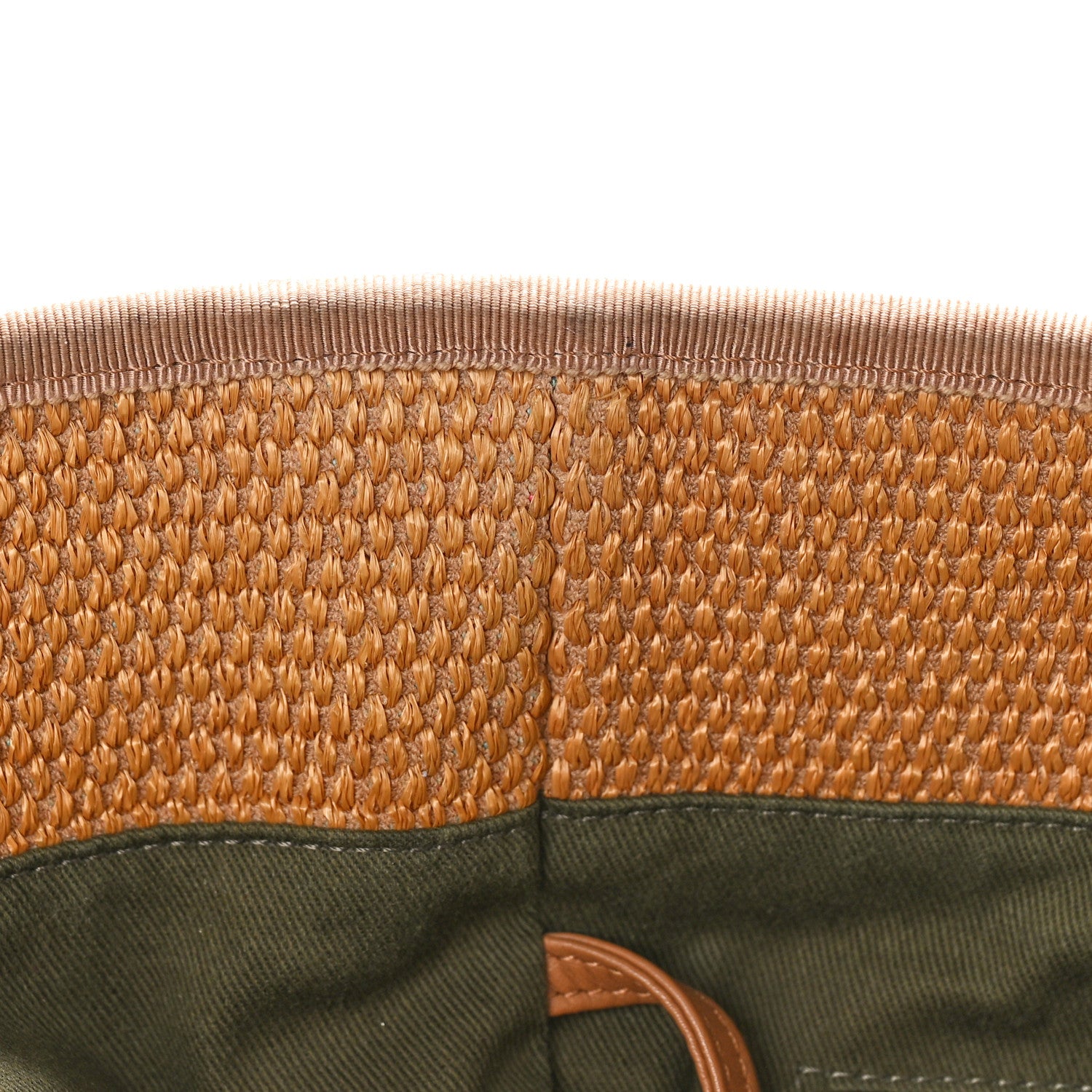 Chanel Straw Raffia Calfskin Striped Medium Deauville Tote Khaki Beige Navy Blue 14 of 19