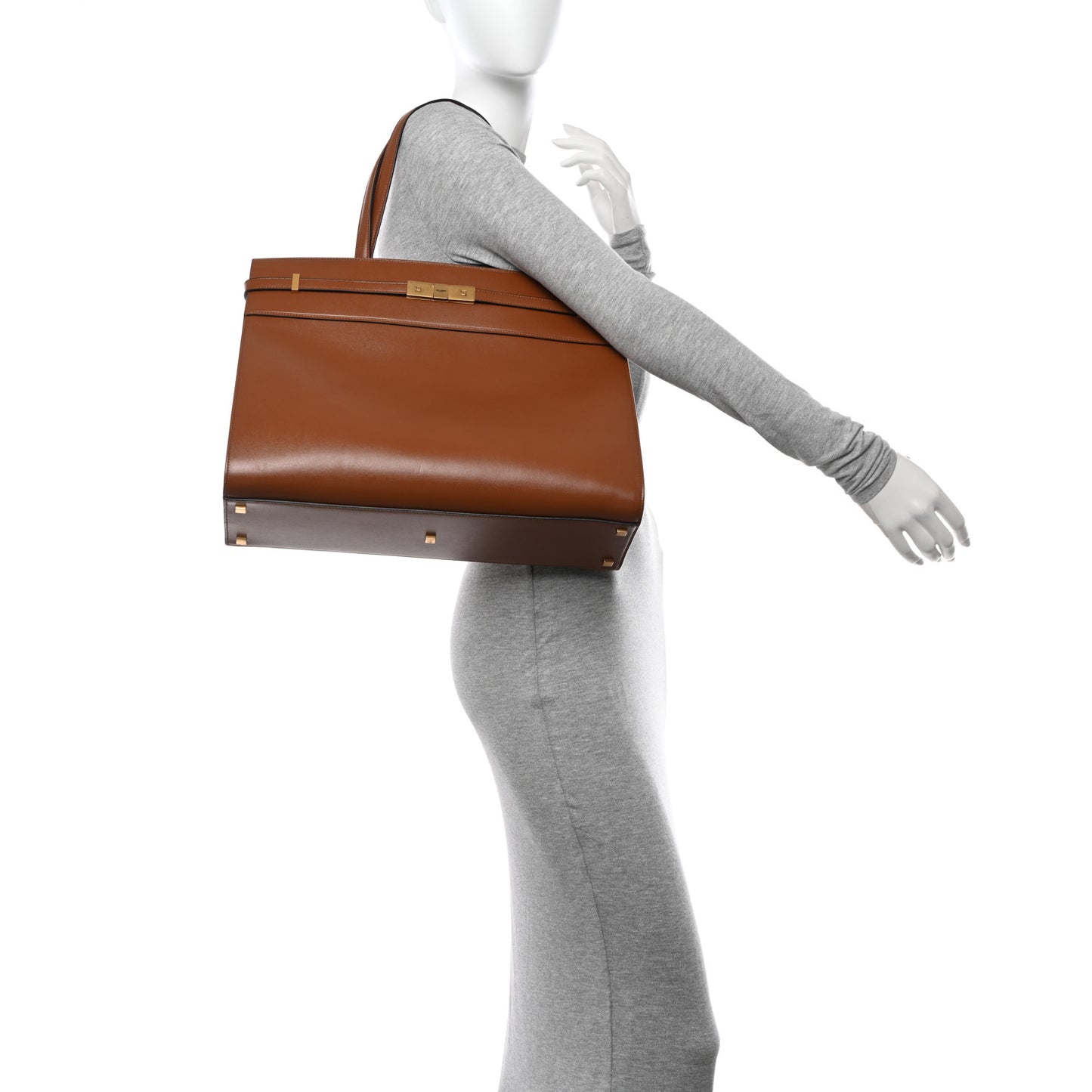 Calfskin Medium Manhattan Shopper Tote Brick