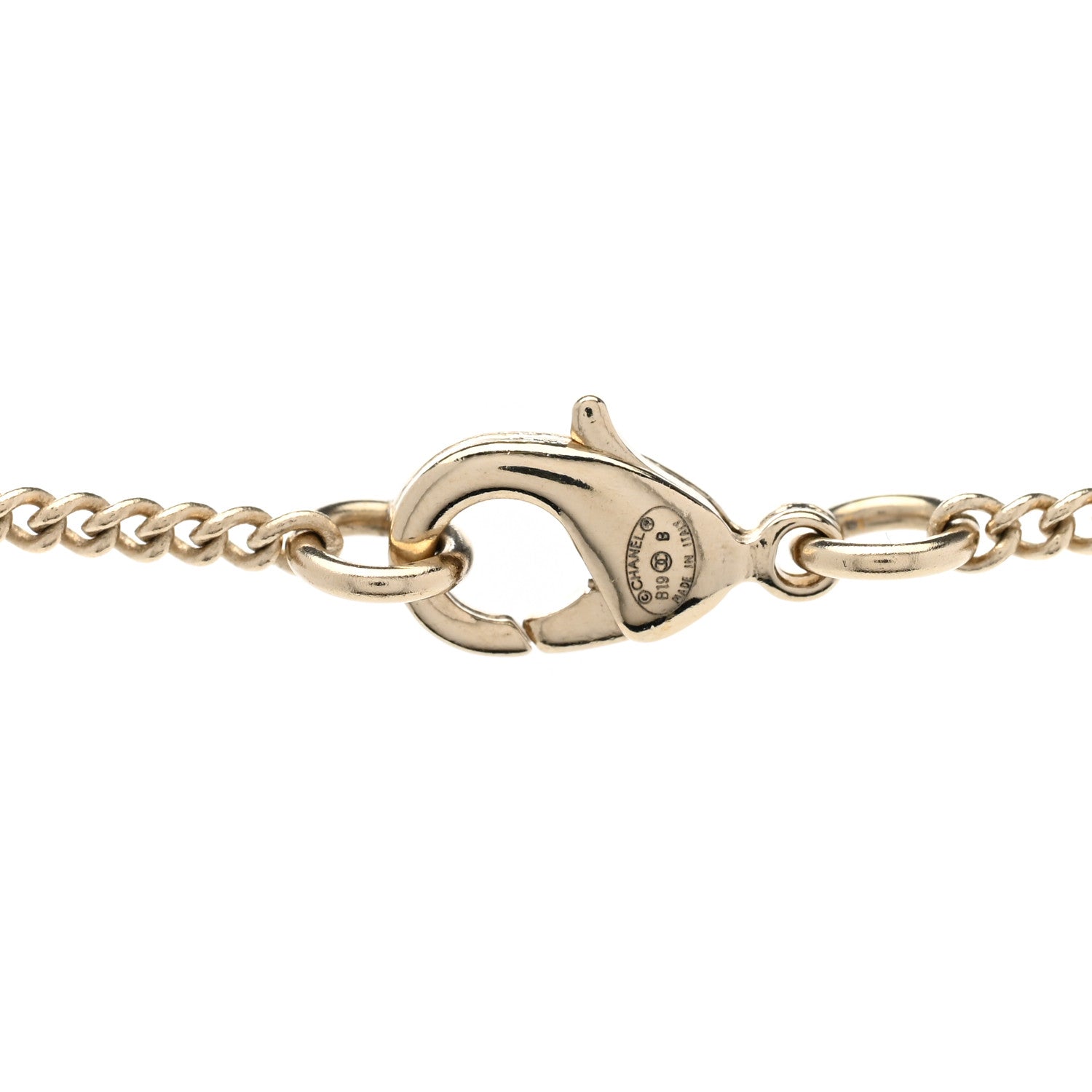 Chanel Crystal Pearl CC Lace Camellia Necklace Gold 5 of 5