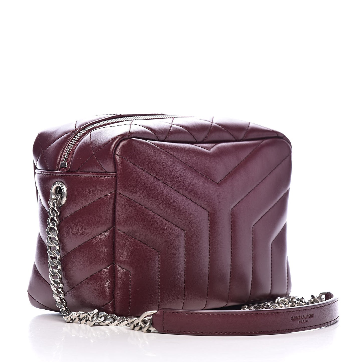 Calfskin Y Quilted Monogram Small Loulou Bowling Bag Rouge Legion