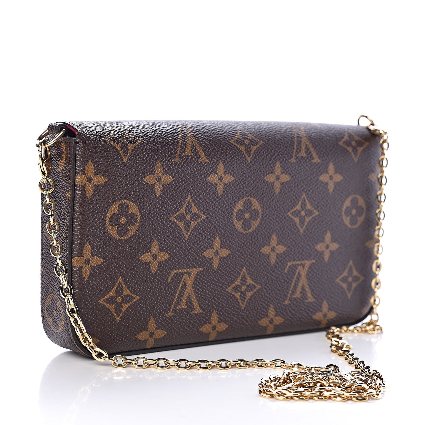 Monogram Pochette Felicie Chain Wallet Fuchsia