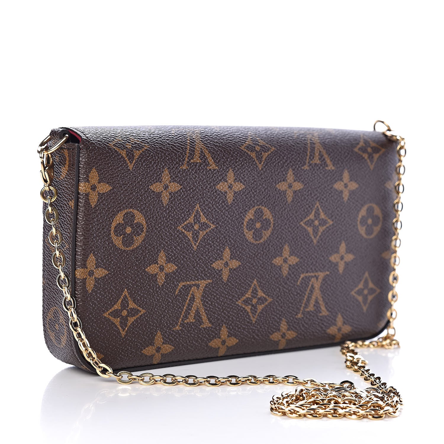 Louis Vuitton Monogram Pochette Felicie Chain Wallet Fuchsia 3 of 10