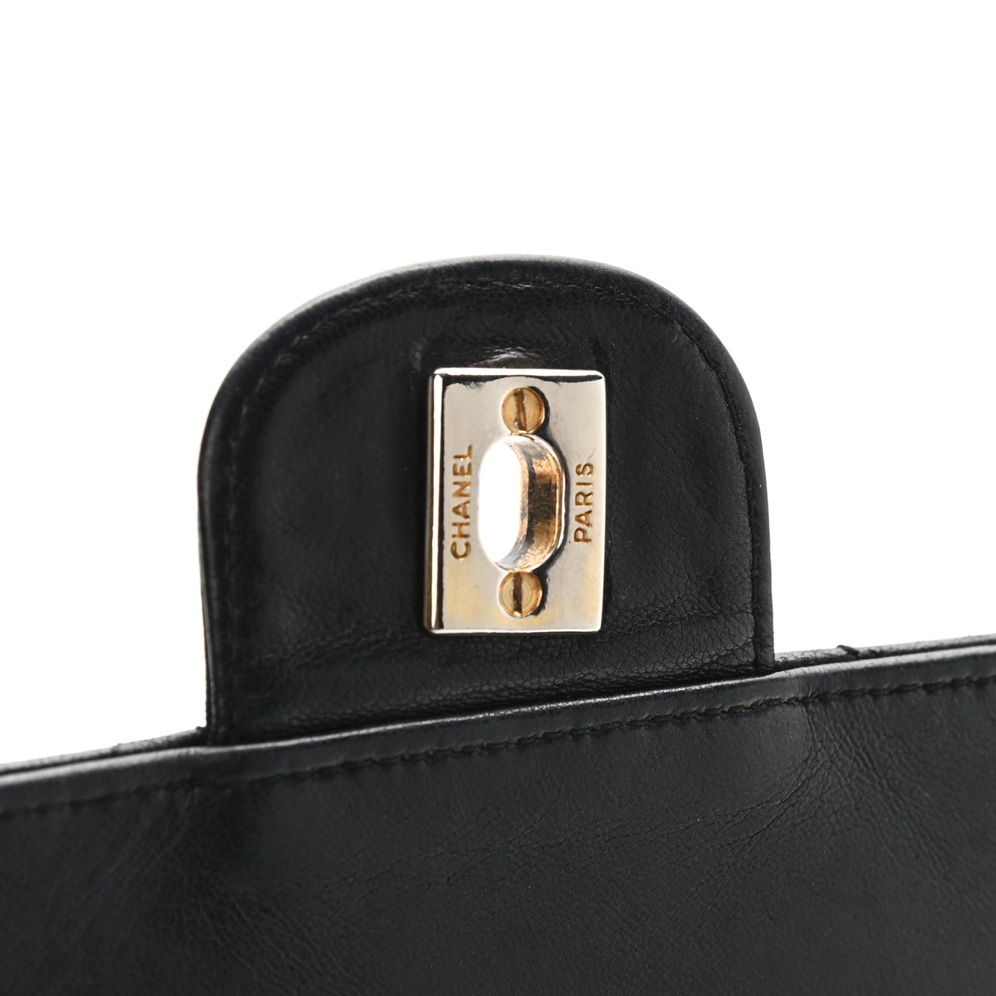 Lambskin Quilted Medium Double Flap Bijoux Chain Black