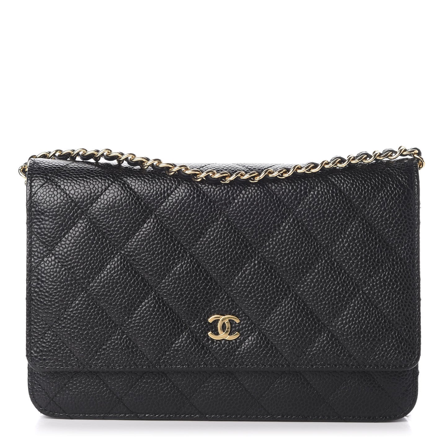 Caviar Quilted Wallet On Chain WOC Black