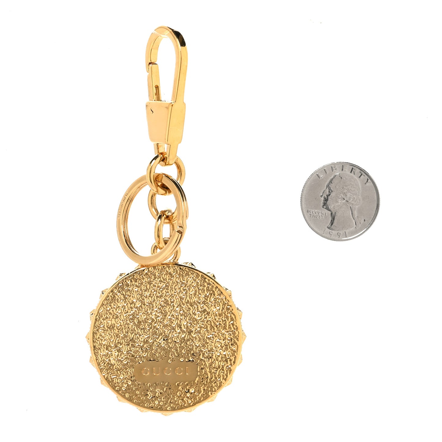 Plexiglass Tiger Butterfly Key Chain Gold Multicolor