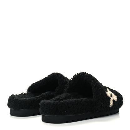Louis Vuitton Shearling Monogram Giant Paseo Flat Comfort Mule 38 Black 4 of 10