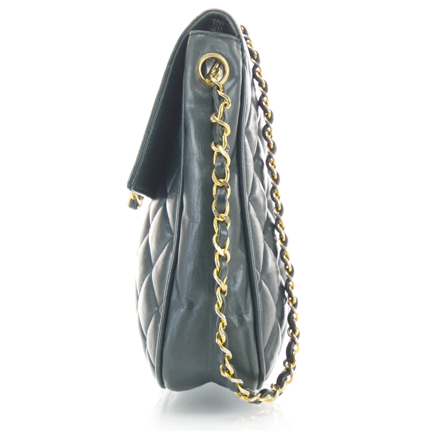Chanel Lambskin Quilted Flap Bag Dark Green 4 of 13