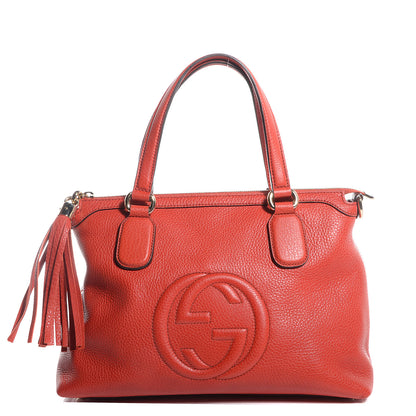 Gucci Pebbled Calfskin Small Soho Top Handle Bag Sun Orange 1 of 7