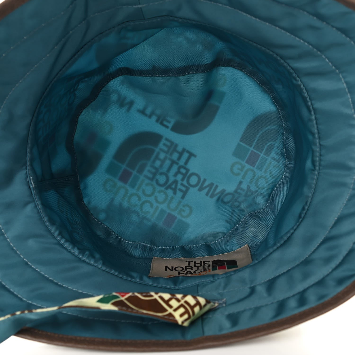 Gucci X THE NORTH FACE Nylon Reversible Self-Tie Bucket Hat L Beige Sky Blue 7 of 10