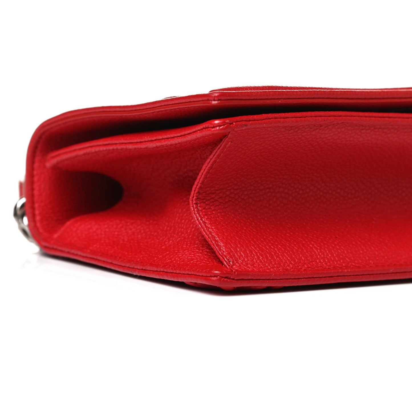 Grained Calfskin Small Diorama Flap Bag Red